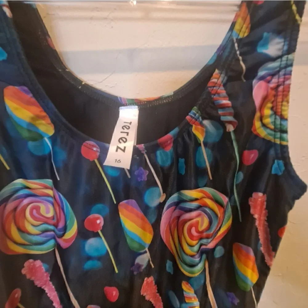 Terez girls size 16 candy print one piece swimsuit NWOT